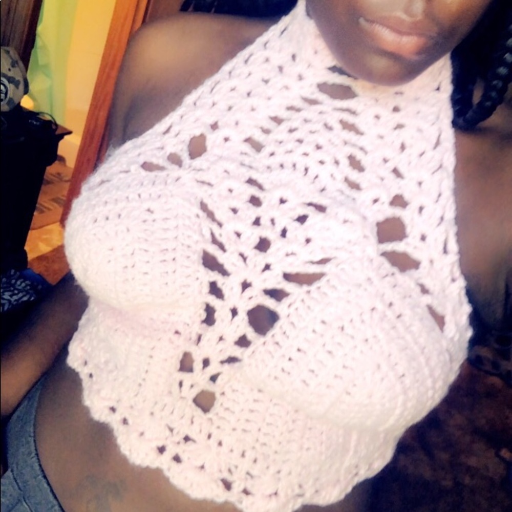 Pink Lace Halter Top